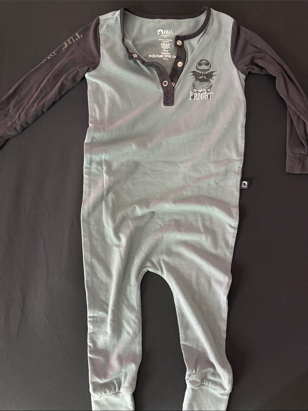 Rags to Raches Gray and Black Kids One-Piece
